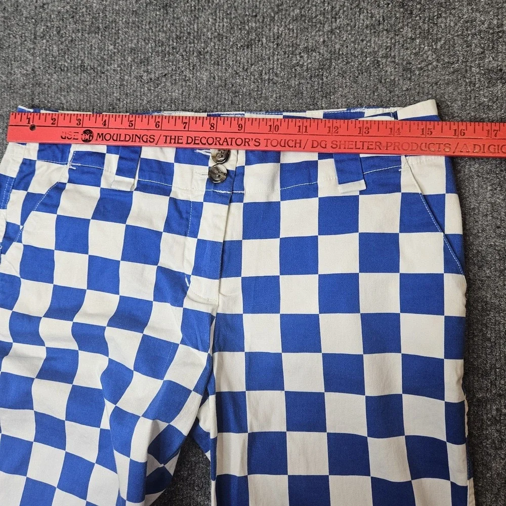 Loudmouth Golf Womens‎ Blue Checkered Bermuda Shorts Size 4 Inseam 9